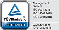 Zertifikat TÜV 9001 14001 45001 Groß